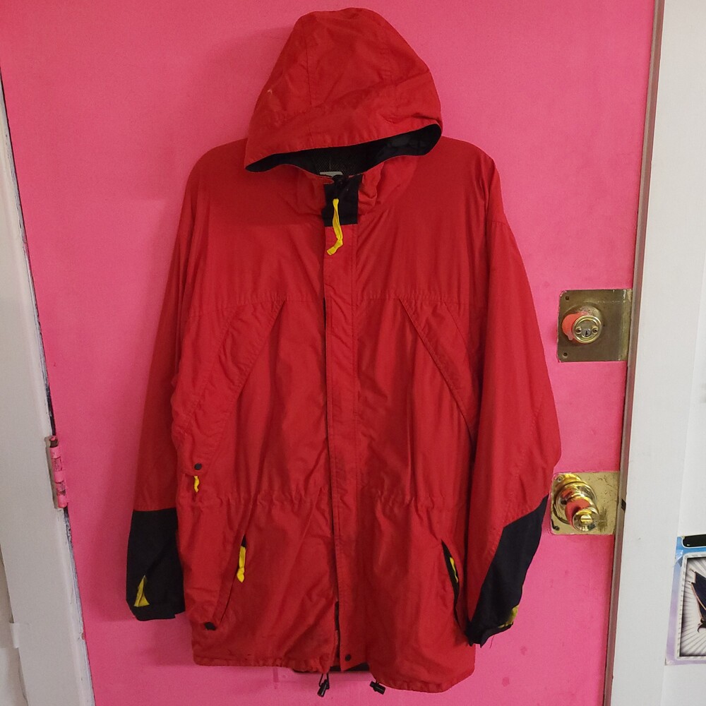 Vintage 80s 90s marlboro adventure team vtg Red Hooded Jacket Mesh Windbreaker